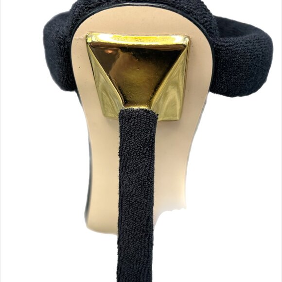 Good American Black Terry High Heels Sandals size 7 1/2 - Picture 7 of 10